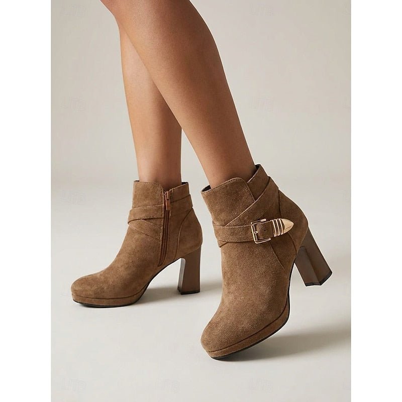 Renata | Ankle Boots – Stile conTacco a Blocco con Cinturino