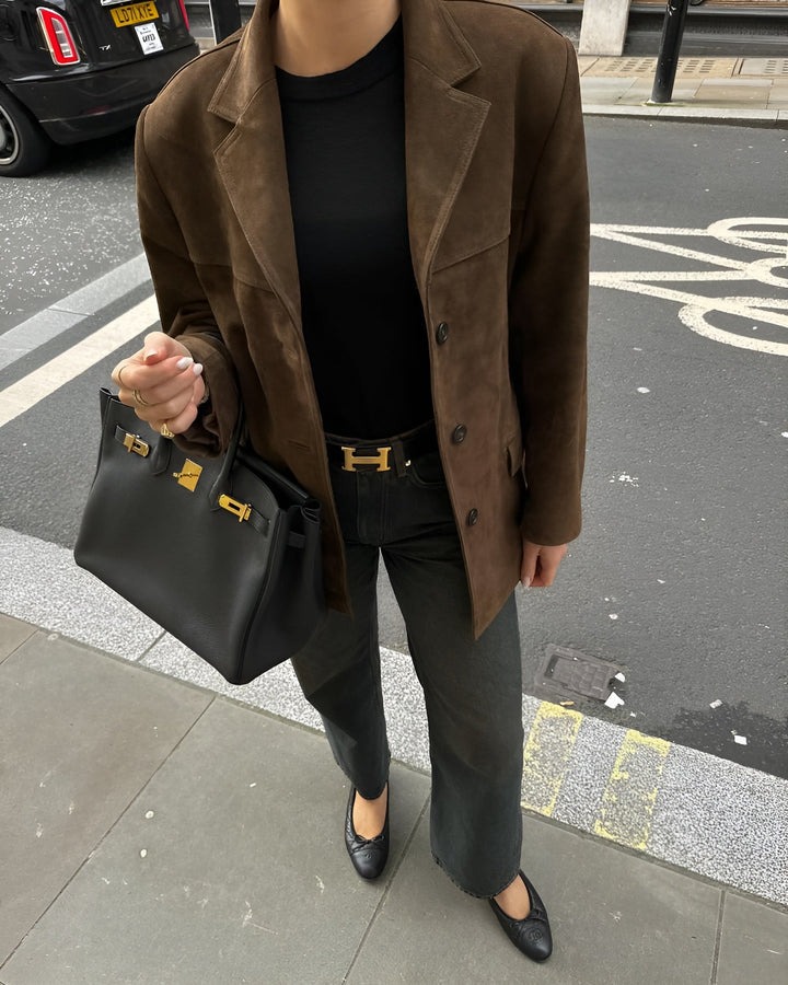 Emily | Weicher und bequemer Damenblazer aus Veloursleder