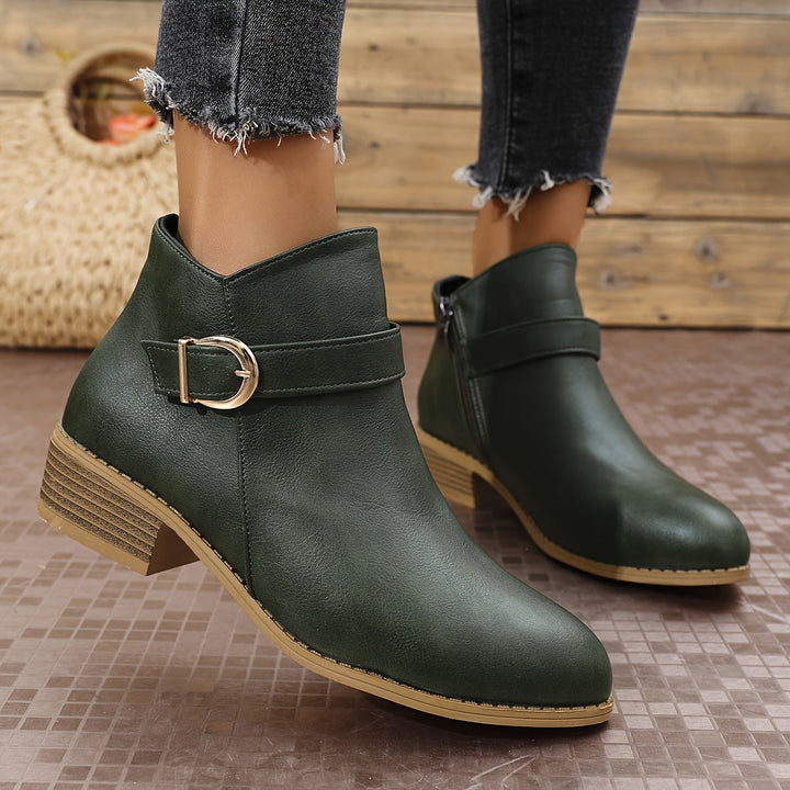 Serena | Chelsea-Stiefeletten mit Schnalle und niedrigem Blockabsatz
