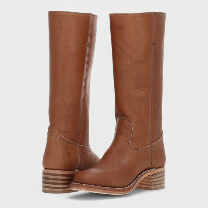 Valentina | Genuine Leather Western Knee-High Boots