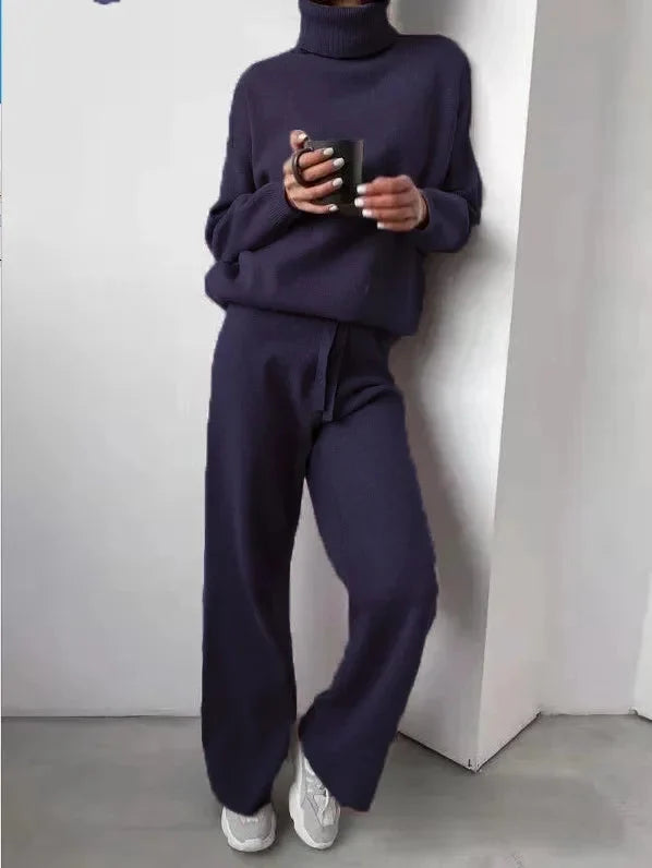 Emily | Set a due pezzi in maglia a collo alto moderno e accogliente