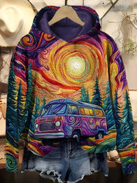 Lisa | Hoodie Retrò Da Viaggio Con Grafica Colorata