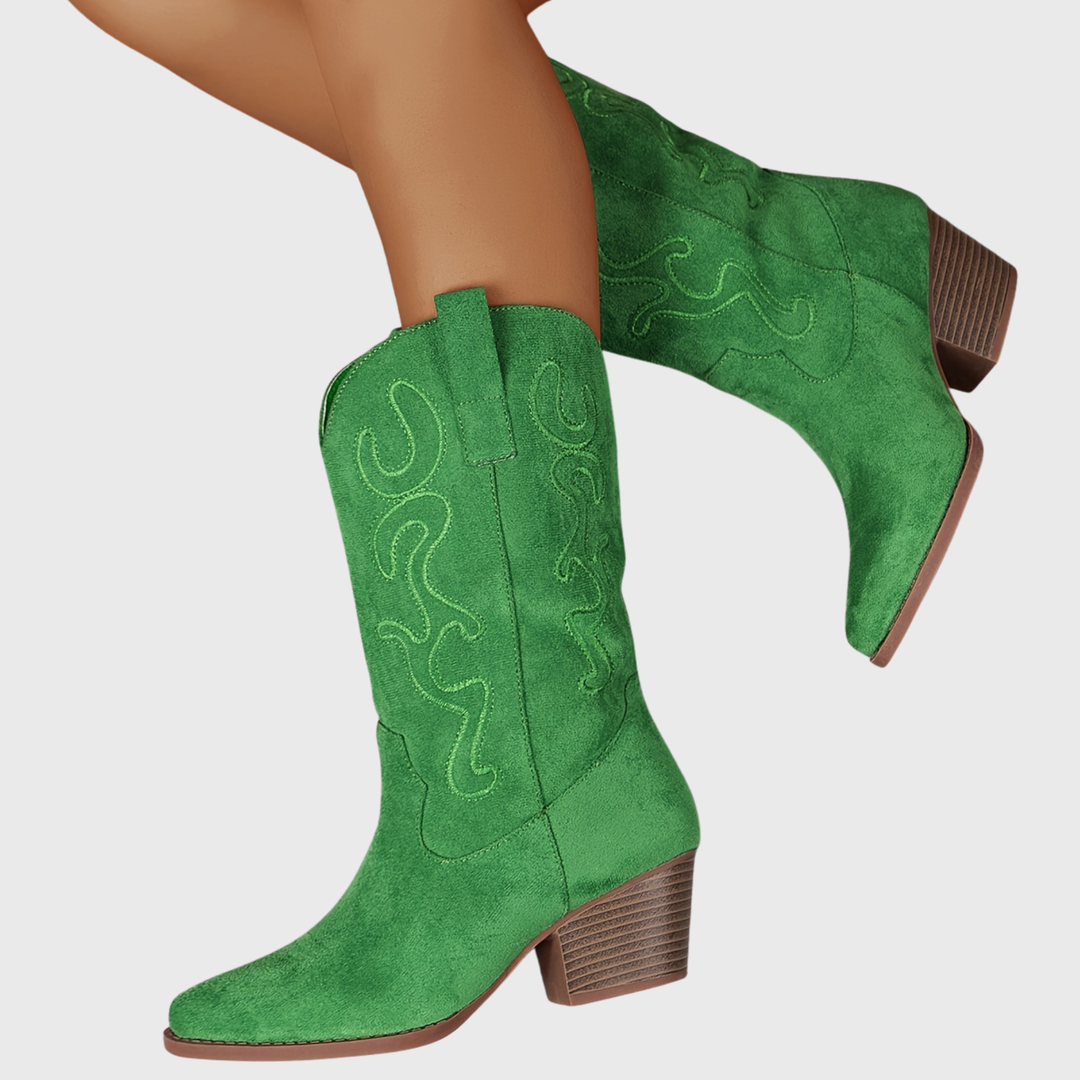 Valentina | Farbige und elegante Cowboystiefel mit weitem Schaft