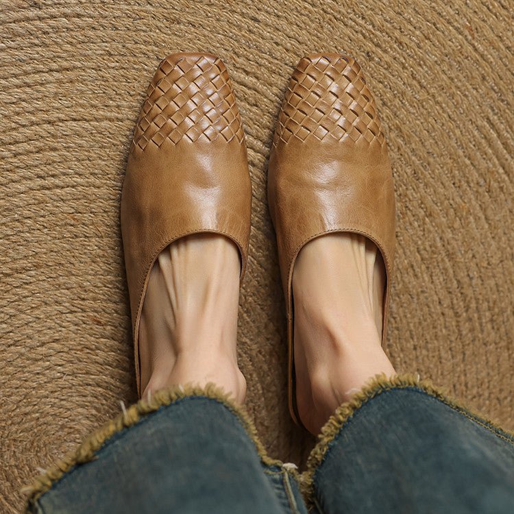 Mila | Mules senza lacci in pelle intrecciata eleganti e comodi