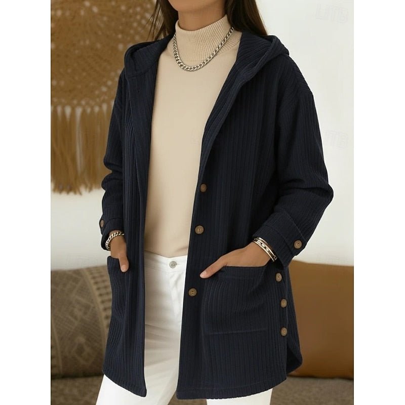 Joanna | Cappotto con Cappuccio e Bottoni