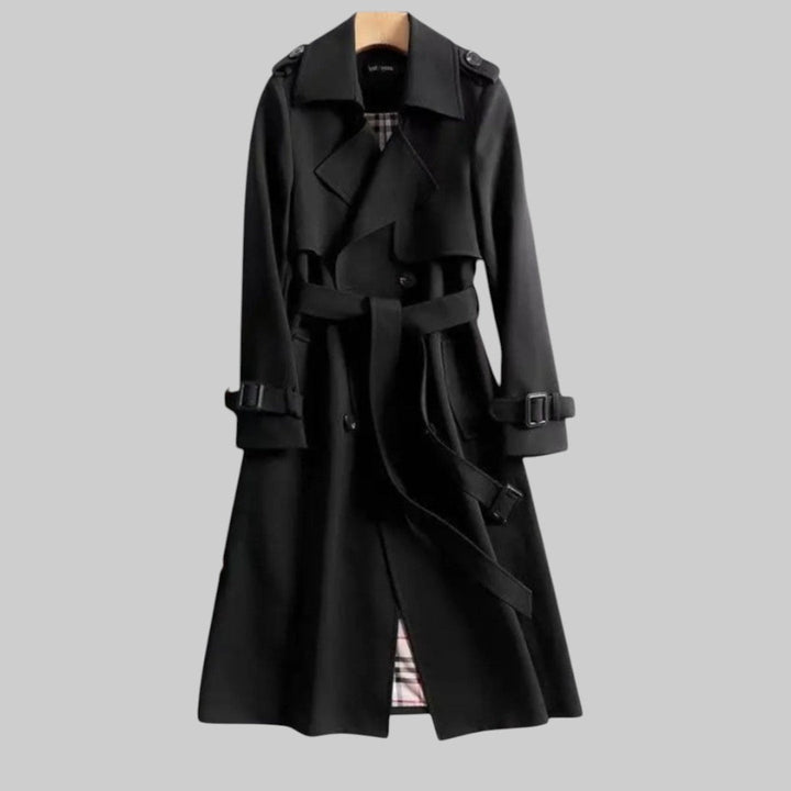 Caroline | Elegant and comfortable long double-breasted trench coat