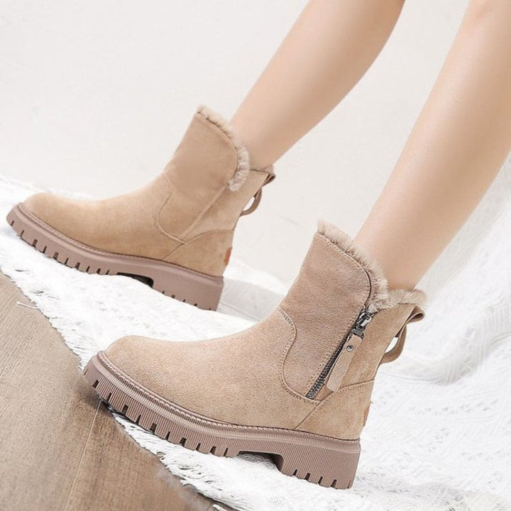 Nicole | Winterliche Wildlederstiefeletten mit Fleecefutter