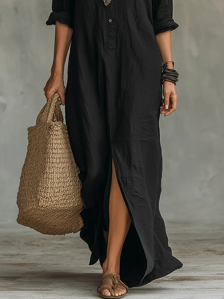 Serena | Casual e fluido Abito Maxi a maniche lunghe
