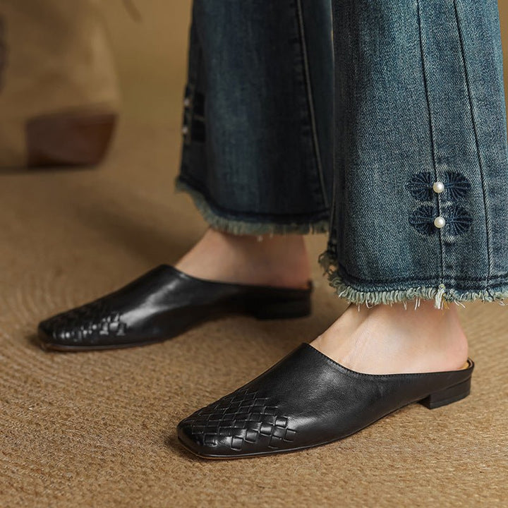 Mila | Mules senza lacci in pelle intrecciata eleganti e comodi
