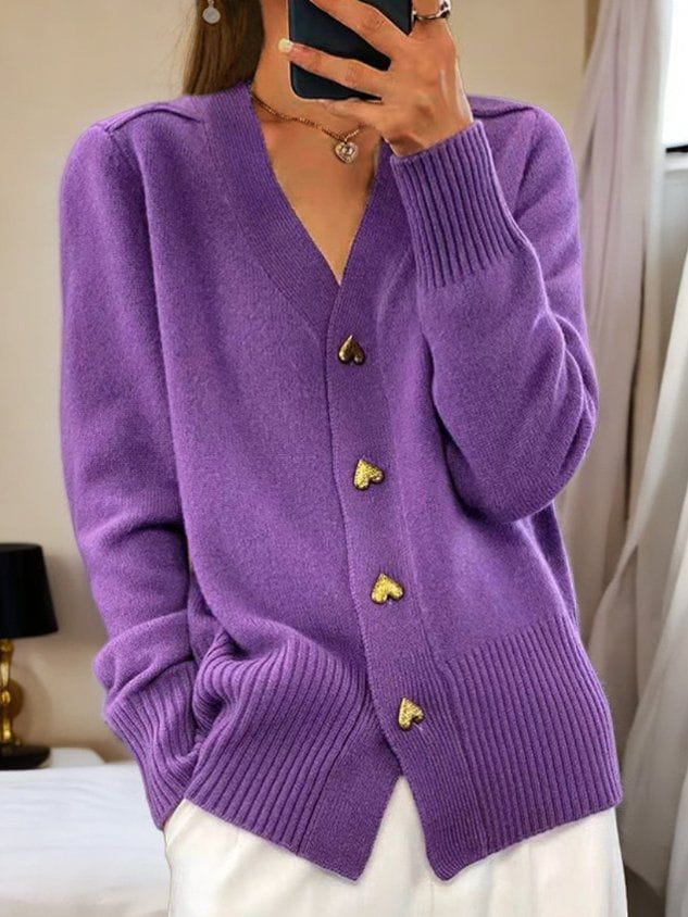Aurora | Cardigan Elegante con Bottoni a Cuore