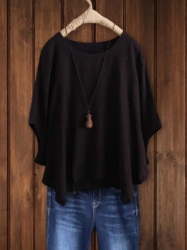 Aurora | Tunica Top Donna Casual con Scollo Rotondo e Maniche Dolman
