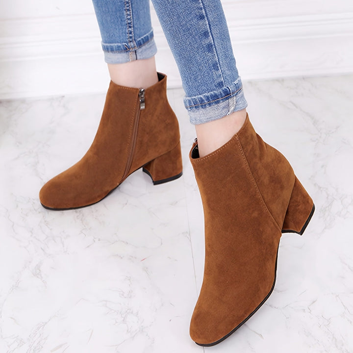 Julia | Suede-Look Chelsea Ankle Boots with Low Heel