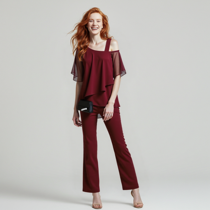 Sofia | Elegant Two-Piece Cold-Shoulder Evening Set