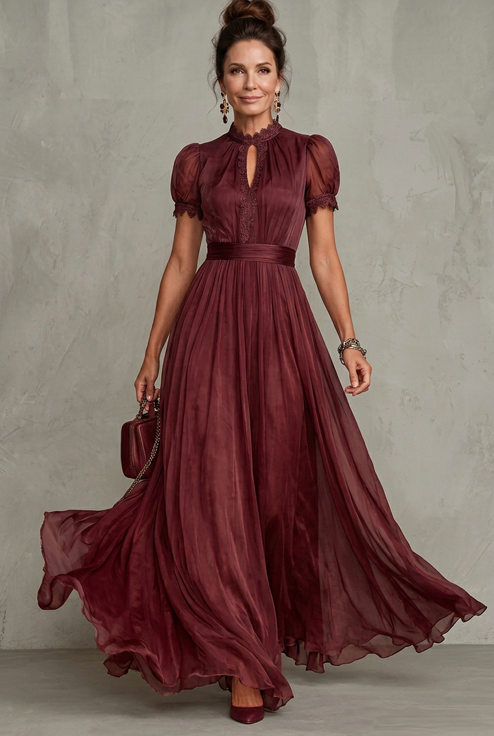 Elara | Maxi Dress – Elegante con Dettagli in Pizzo