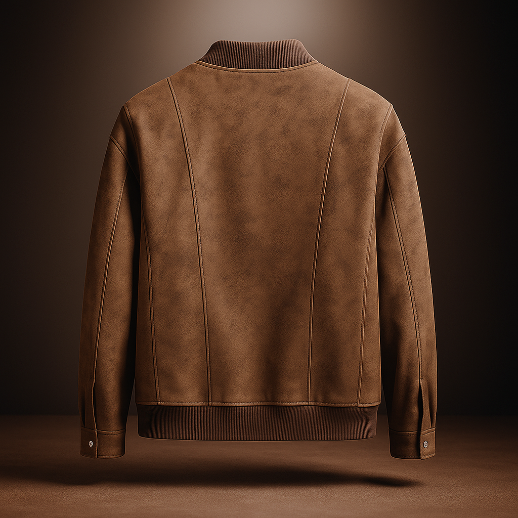 Olyndra | Bomber Jacket – Soft Vegan Suede Design