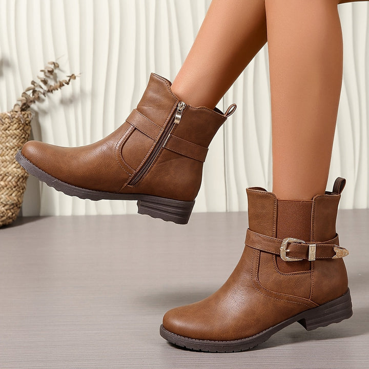 Mandy | Western-Stiefeletten mit Schnalle und Blockabsatz