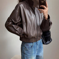 Freya | Moderna Giacca di Pelle Bomber da Donna