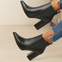 Clara | Pointed-Toe Ankle Boots with Block Heel