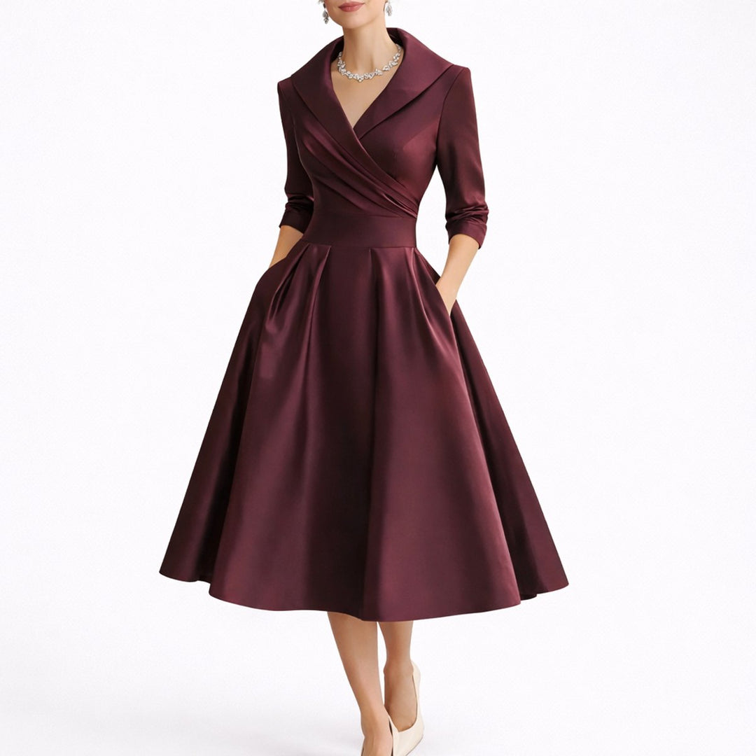 Laura | Elegantes Midikleid in A-Linie für eine Herbsthochzeit