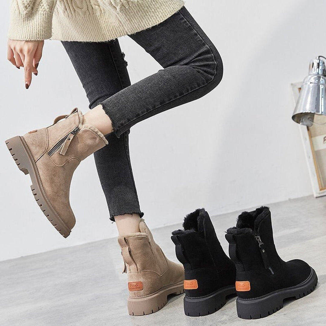 Nicole | Winterliche Wildlederstiefeletten mit Fleecefutter