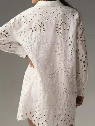 Valentina | Camicia Tunica Donna con Dettagli Sangallo