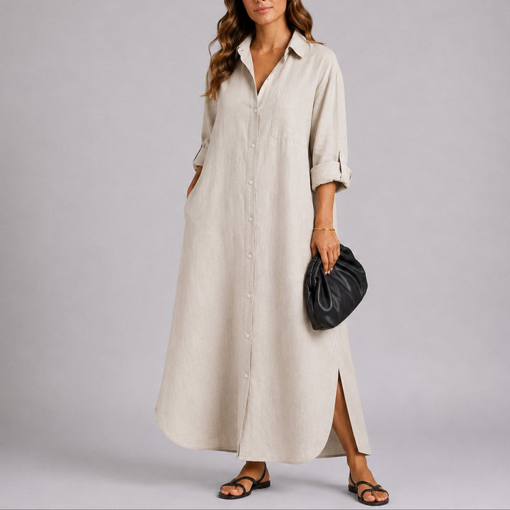 Alice | Elegantes Leinen-Maxikleid für eine Herbsthochzeit