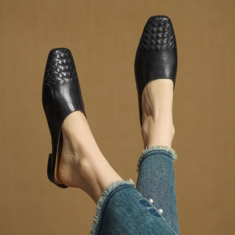 Mila | Mules senza lacci in pelle intrecciata eleganti e comodi