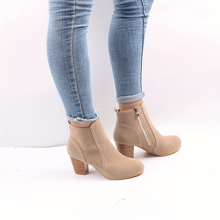 Claudia | Versatile Suede Ankle Boots with Block Heel