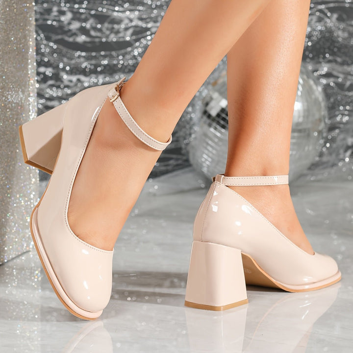 Celeste | Classic Patent Strap Heels – Eleganti per donne