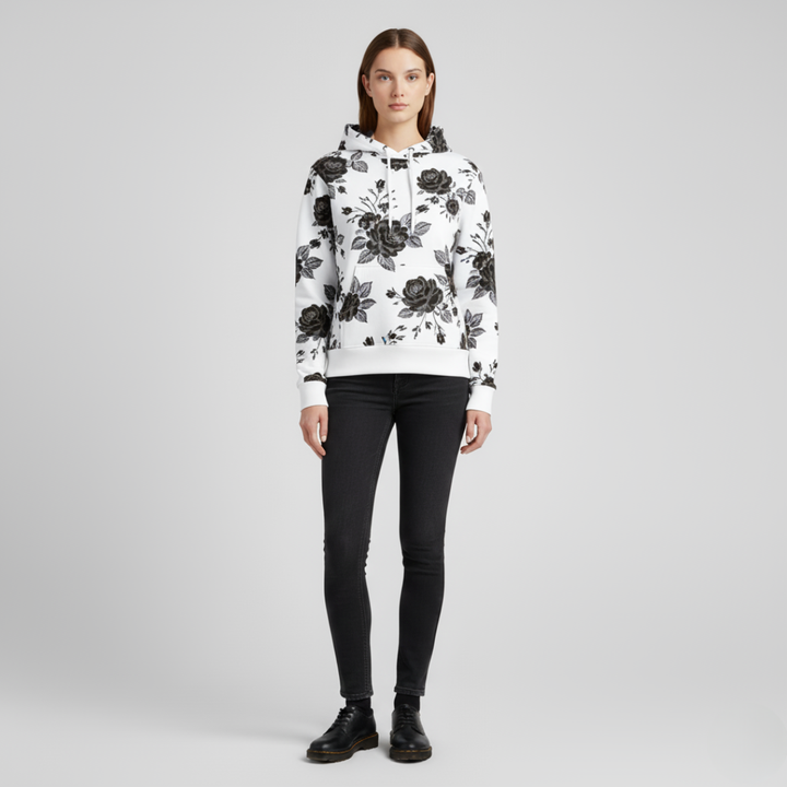 Orva | Elegante felpa con cappuccio con motivo floreale