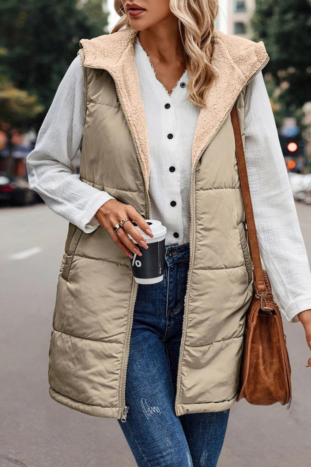 Valentina | Gilet con Cappuccio Caldo e Moderno