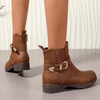Mandy | Western-Stiefeletten mit Schnalle und Blockabsatz