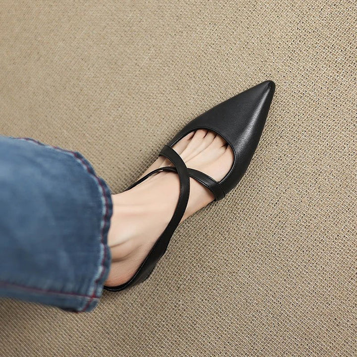 Serena | Mules Eleganti in Vera Pelle con Fasce Incrociate