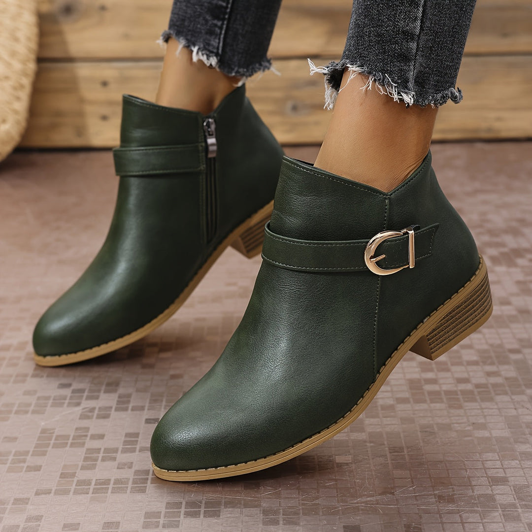 Serena | Chelsea-Stiefeletten mit Schnalle und niedrigem Blockabsatz