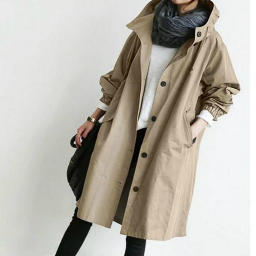 Elizabeth | Trench lungo con cappuccio comodo e funzionale
