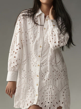 Valentina | Camicia Tunica Donna con Dettagli Sangallo