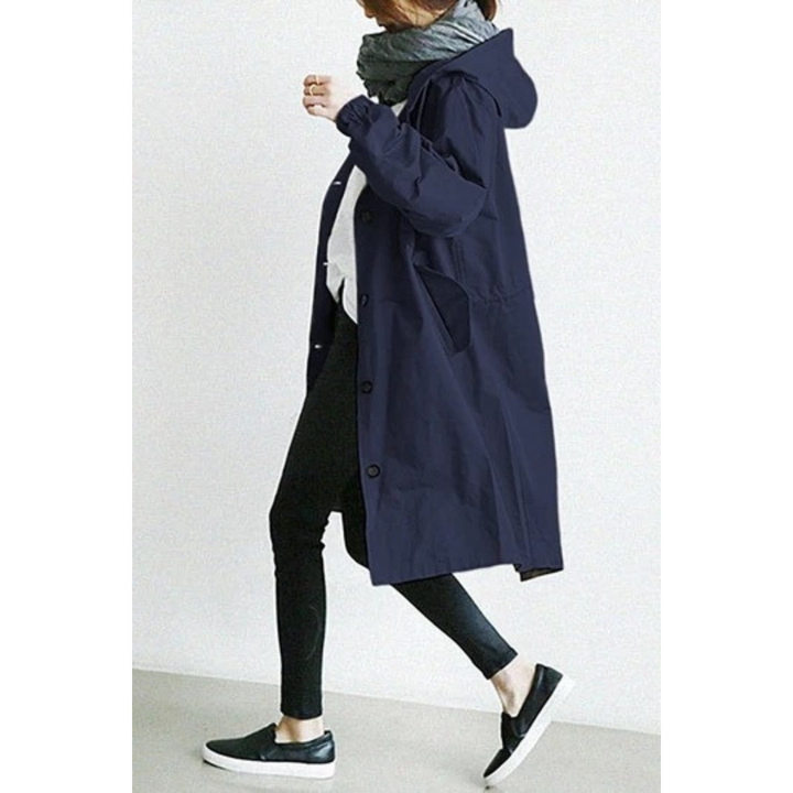 Elizabeth | Trench lungo con cappuccio comodo e funzionale