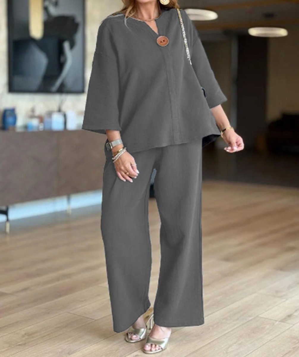 Claudia | Set composto da un'elegante tunica e pantaloni a gamba larga
