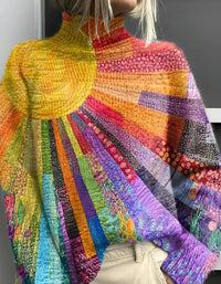 Franziska | Maglione Dolcevita Multicolore Confortevole e accogliente