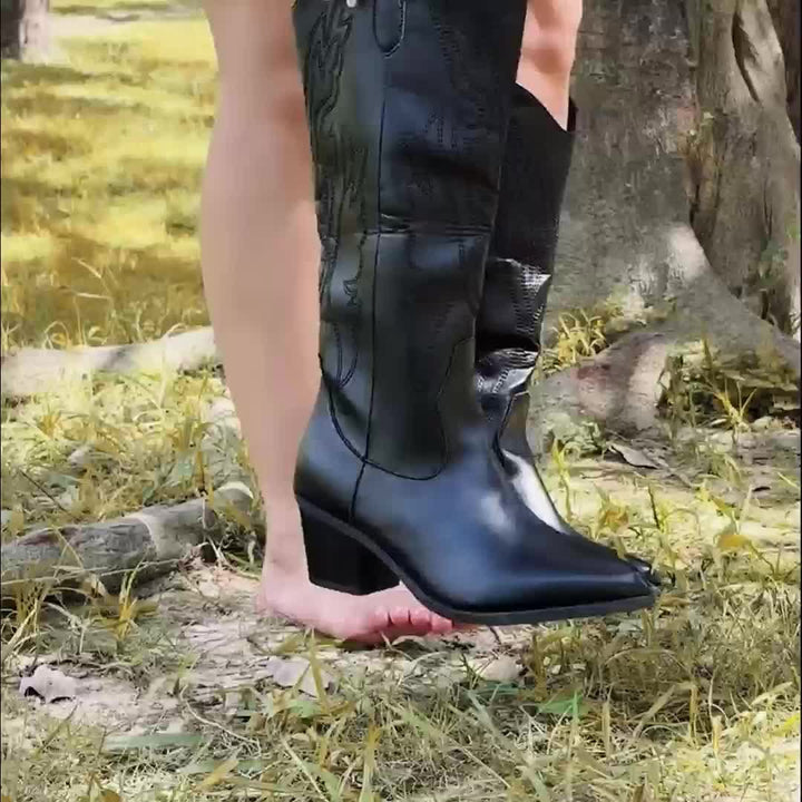 Elisa | Stivali da cowboy eleganti e moderni con gambale largo