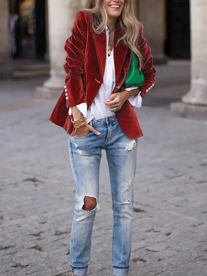 Sofia | Blazer in Velluto da Donna Elegante e Raffinato