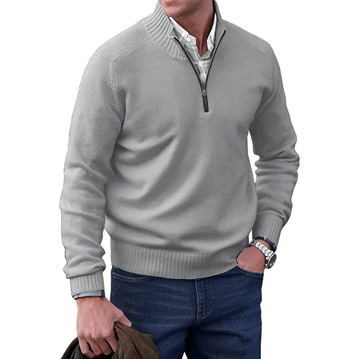 Elias | Knit Sweater – Regular Fit Quarter-Zip Pullover for Men