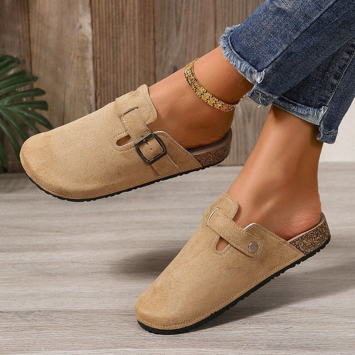 Sarah | Eleganti Mules in Camoscio con Fibbia Decorativa
