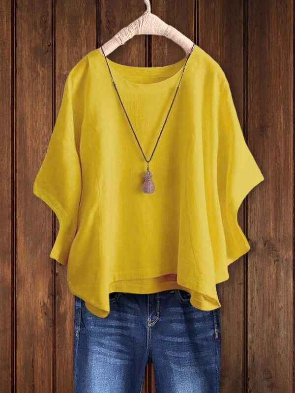 Aurora | Tunica Top Donna Casual con Scollo Rotondo e Maniche Dolman