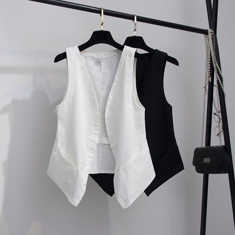 Isabella | Gilet Donna in Lino Elegante con Scollo a V