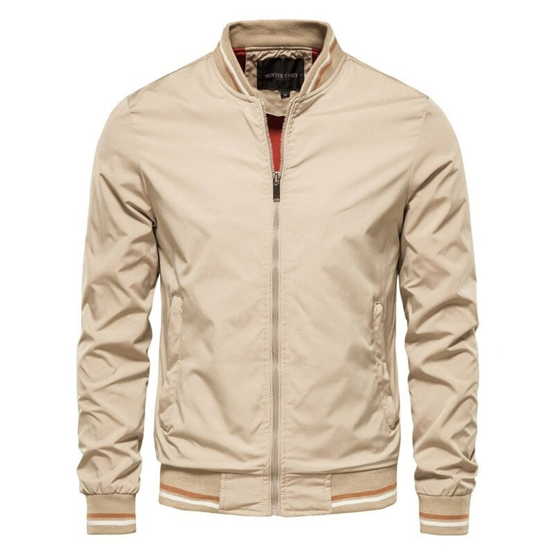 Lucas | Casual Bomber Jacket with Contrasting Ribbed Trim