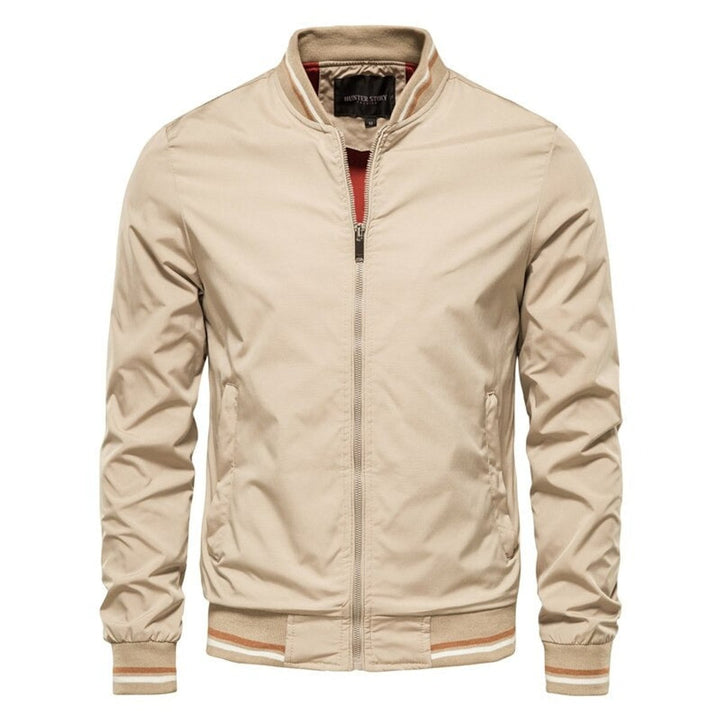 Lucas | Casual Bomber Jacket with Contrasting Ribbed Trim