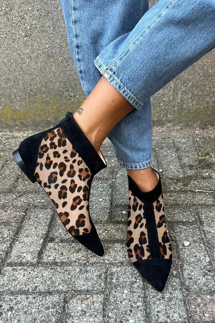 Serena | Eleganti Stivaletti Leopardati a Punta