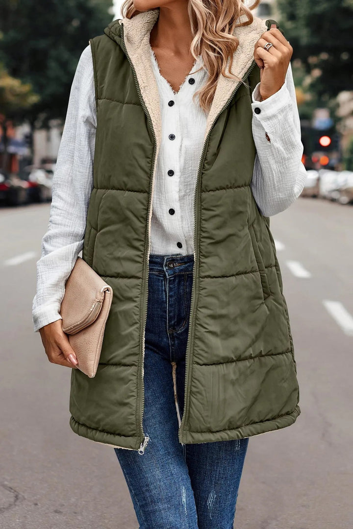 Valentina | Gilet con Cappuccio Caldo e Moderno