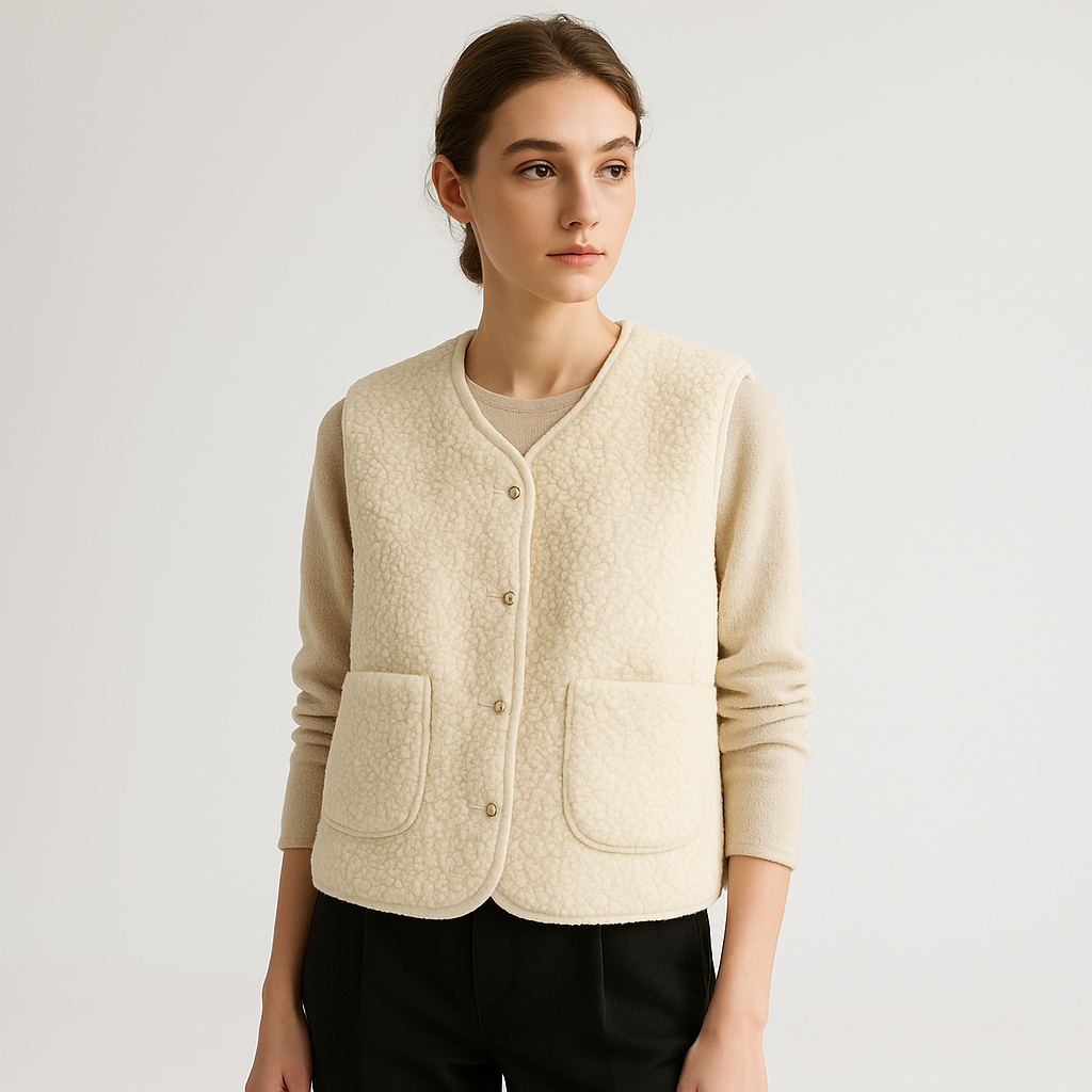 Emma | Gilet Smanicato Effetto Montone Morbido